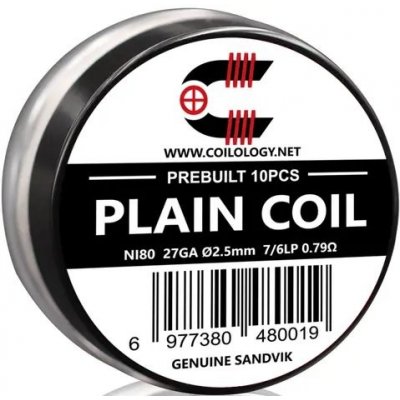 Coilology Předmotané spirálky Sandvik Plain Coil Ni80 10ks 0,79ohm – Zboží Dáma