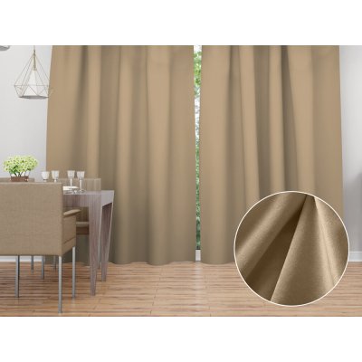 Biante Sametový závěs Velvet Premium SVP-045 Kávově béžový - šířka 135 cm 135x210 cm – Hledejceny.cz