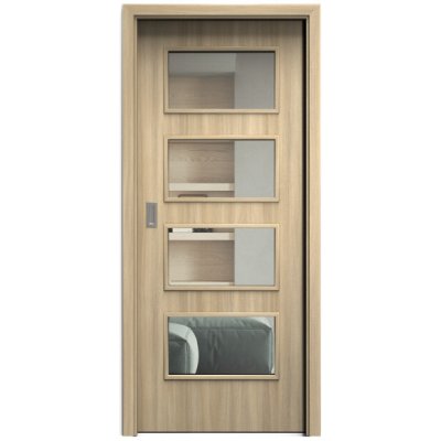 Sapeli Swing Komfort M49 posuvné dub Hikari 100 x 197 cm Čiré sklo – Hledejceny.cz
