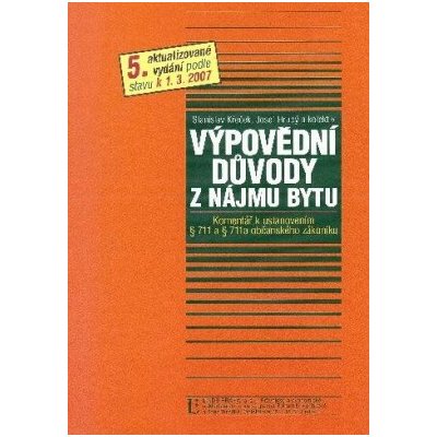 Výpovědní důvody z nájmu bytu - komentář - Křeček S.,Hrubý J. a kolektiv