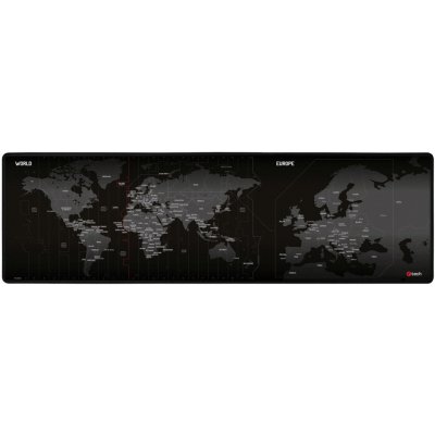 Podložka pod myš C-TECH MP-01W (World), 900x270x4mm, obšité okraje