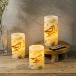 Haushalt International LED svíčky s potiskem ptáčka, sada 3 ks 492319, Ø 7,5 cm – Hledejceny.cz