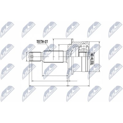 NTY Kloub poloosy zadní vnější MITSUBISHI OUTLANDER II 06-12 CITROEN C-CROSSER 07-12 PEUGEOT 4007 07-12 3274C9 3274D0 3715A031 3715A032 – Zboží Mobilmania