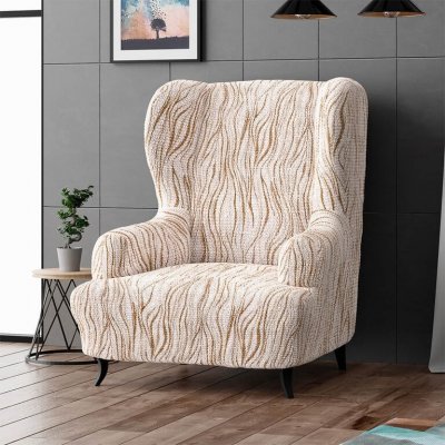 GA.I.CO bielastický potah na křeslo ušák Universo Nový žíhaný béžový 60 - 110 cm – Sleviste.cz