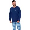 Pánské pyžamo Wadima 204179 166 pánské pyžamo dlouhé tm.modré