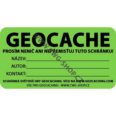 Samolepka na keš – Hledejceny.cz