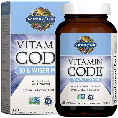 Garden of Life RAW Vitamin Code 50 & Wiser Men komplexní multivitamín pro muže 120 kapslí – Hledejceny.cz