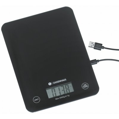 Zassenhaus BALANCE Digitální kuchyňská váha do 5 kg černá USB – Sleviste.cz