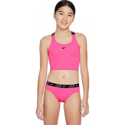 Nike Swim-Logo Tape dívčí plavecké jednodílné plavky Růžová – Zboží Dáma