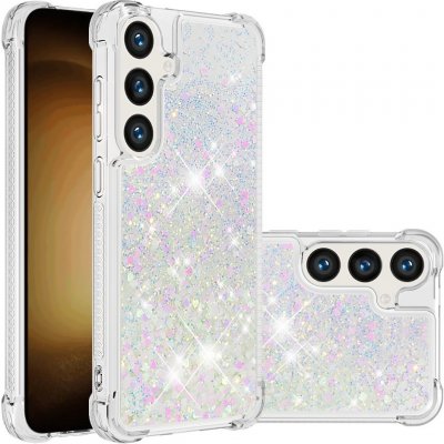 Glitter přesýpací gelové Samsung Galaxy S24 - růžovostříbrný/srdíčka – Zbozi.Blesk.cz