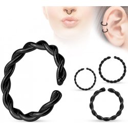 Šperky4U piercing do nosu kruh černý N0008-1208