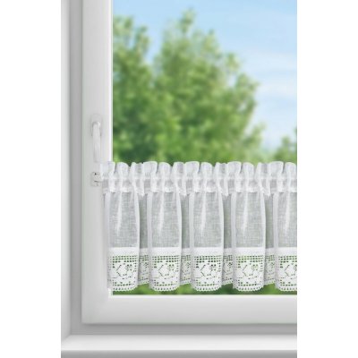EUROFIRANY KRÁTKÁ ZÁCLONA NA PÁSCE LARI 150X30 CM BÍLÁ – Sleviste.cz