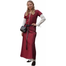 Outfit4Events Středověké s krátkým rukávem Cotehardie Ava vínové