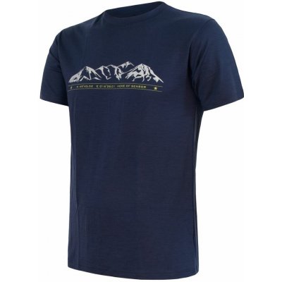 Sensor Merino Active PT Mountains kr. rukáv Deep Blue – Zboží Mobilmania