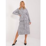 Basic vzorovaný komplet šatů a saka -lk-kmpl-509553.91-light grey – Zboží Dáma