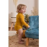 JOŽÁNEK Kojenecké body s dlouhým rukávem hořčicové – Zboží Dáma