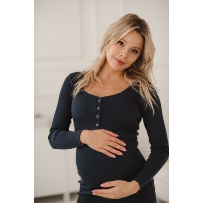 Těhotenské kojící šaty Tummy Navy