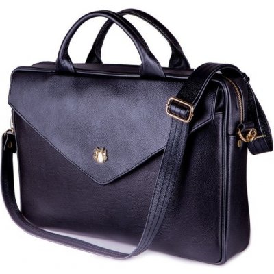 Solier taška Positano kožená dámská do práce černá – Zboží Dáma