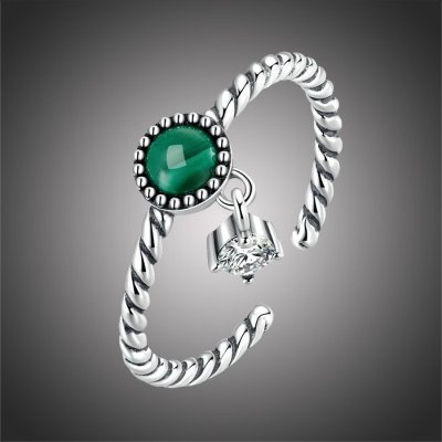 Grace Silver Jewellery Stříbrný prsten Magický malachit P SCR853