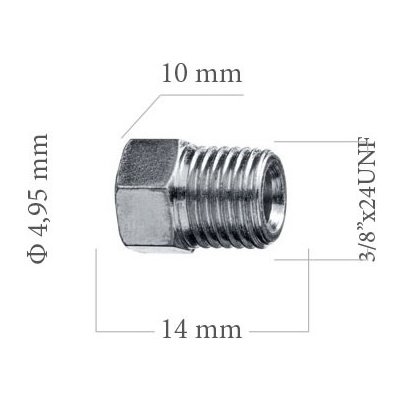 WP Koncovka brzdové trubky 4.95mm 3/8"x24UNF 10x14mm – Zbozi.Blesk.cz