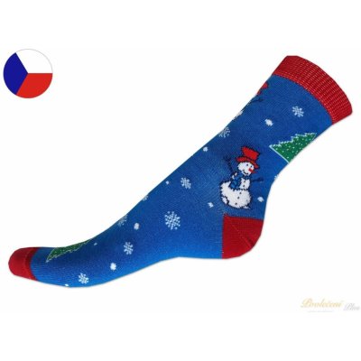 Rotex vánoční ponožky Sněhuláčci modro-červená – Zboží Mobilmania