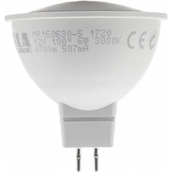 TESLA LED žárovka GU5,3 MR16, 4W, 12V, 300lm, 25 000h, 3000K teplá bílá, 100°