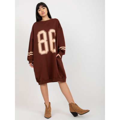 mikinové sportovní šaty s nápisem FA-SK-0251.47P dark brown – Zboží Mobilmania