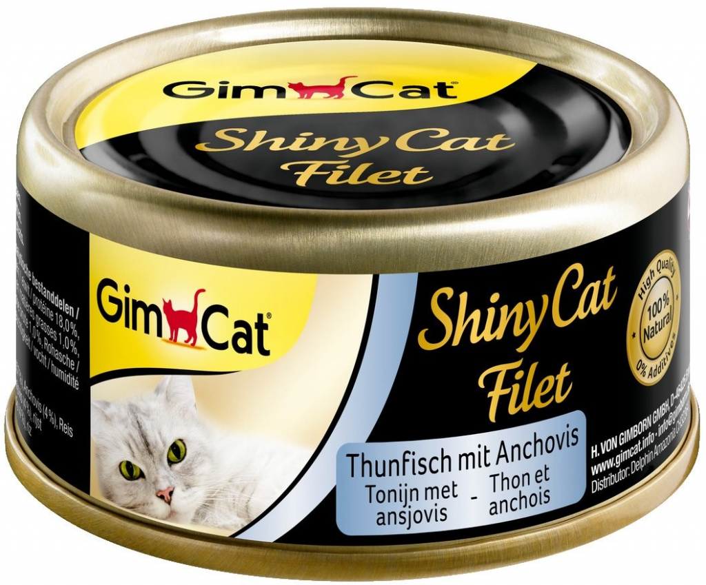 GimCat ShinyCat filé z tuňáka a ančovičky 6 x 70 g