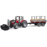 Bruder 2046 Massey Ferguson 7480 s čelním nakladačem a přepravníkem dřeva 1:16 – Hledejceny.cz