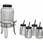 Secret de Gourmet Dávkovač nápojů 4 l + 4 sklenice 450 ml černá – Zboží Mobilmania