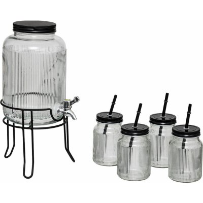 Secret de Gourmet Dávkovač nápojů 4 l + 4 sklenice 450 ml černá – Zboží Mobilmania