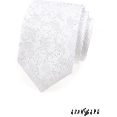 Kravata pánská Lux s výšivkou bílá