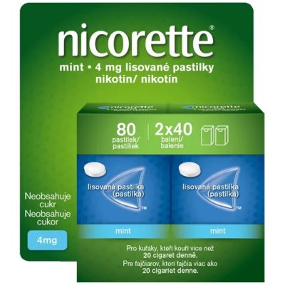 Nicorette Mint 4 mg 2 x 40 pastilek – Hledejceny.cz