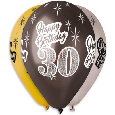 GODAN Balónky metalické 30 let Happy Birthday narozeniny mix barev 30 cm – Zboží Dáma