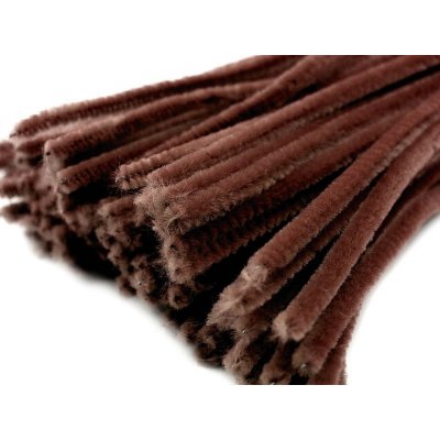 Chlupaté modelovací drátky 5 ks - průměr 6 mm, 30 cm, hnědá – Zboží Dáma