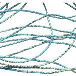 KORD splétaný dvojbarevný Aquamarine + gold 3mm Kord 003-1 – Zboží Dáma