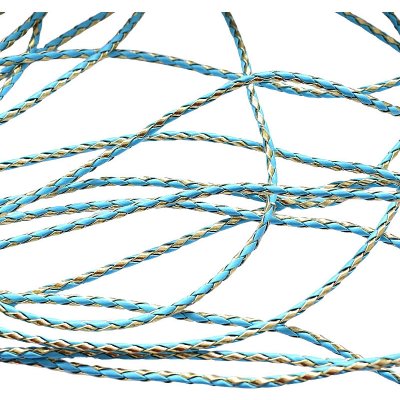 KORD splétaný dvojbarevný Aquamarine + gold 3mm Kord 003-1 – Zboží Dáma