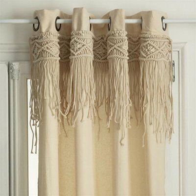 Atmosphera Béžový bavlněný závěs Macrame do obývacího pokoje a ložnice 140x260 cm – Hledejceny.cz
