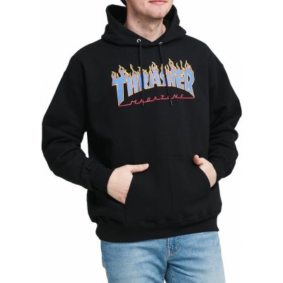 Thrasher Flame Logo black/blue Černá – Hledejceny.cz