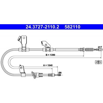 Tažné lanko, parkovací brzda ATE 24.3727-2110.2