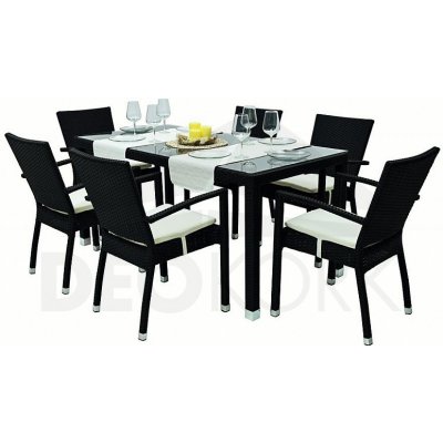 Zahradní ratanová sestava NAPOLI II. 1+6 (černá) – Hledejceny.cz