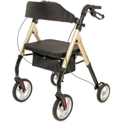 DMA Čtyřkolové chodítko odlehčené 103 A - champagne—S výškově nastaviteléným sedátkem – Zboží Dáma