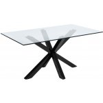 Kave Home Skleněný jídelní stůl Argo černá podnož 160 x 90 cm – Sleviste.cz