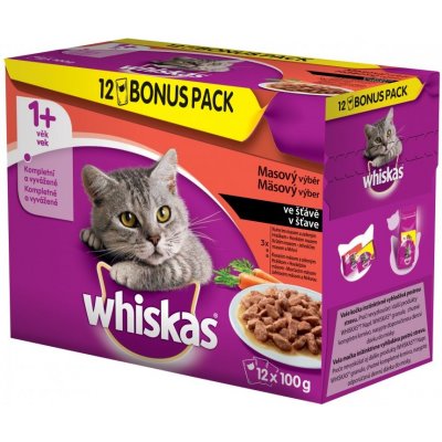 Whiskas pro dospělé kočky klasický výběr ve šťávě 12 x 85 g