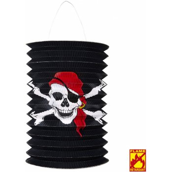 Widmann Černý papírový lampión s motivem pirát válec