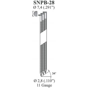Hřebíky OMER SNPB 63mm kroužkové 34° / 2.80mm