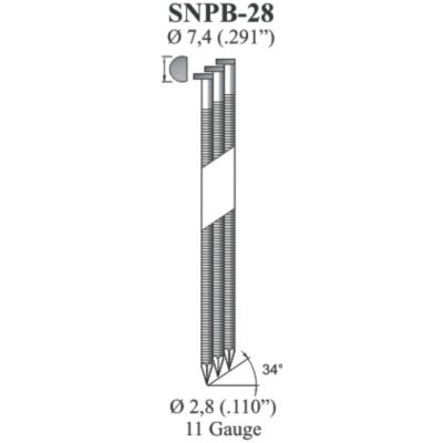 Hřebíky OMER SNPB 63mm kroužkové 34° / 2.80mm – HobbyKompas.cz
