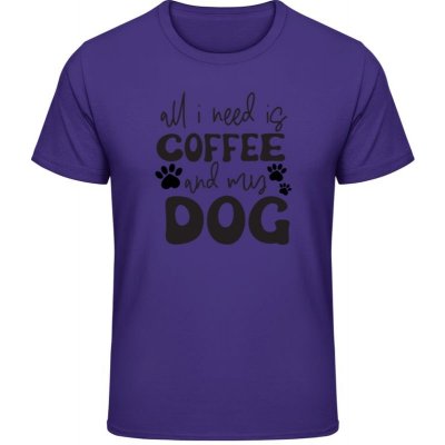 Gildan Soft Style tričko Vše co potřebuji je káva a můj pes - Purple – Zboží Mobilmania
