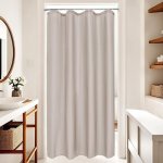 EurCross sprchový závěs 120 x 200, úzký nepromokavý sprchový závěs, pískově zbarvený, malý textilní – Hledejceny.cz