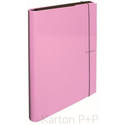 Karton P+P 3klopé lamino s gumičkou pastelini růžová